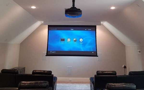 How to hang a projector screen from the ceiling